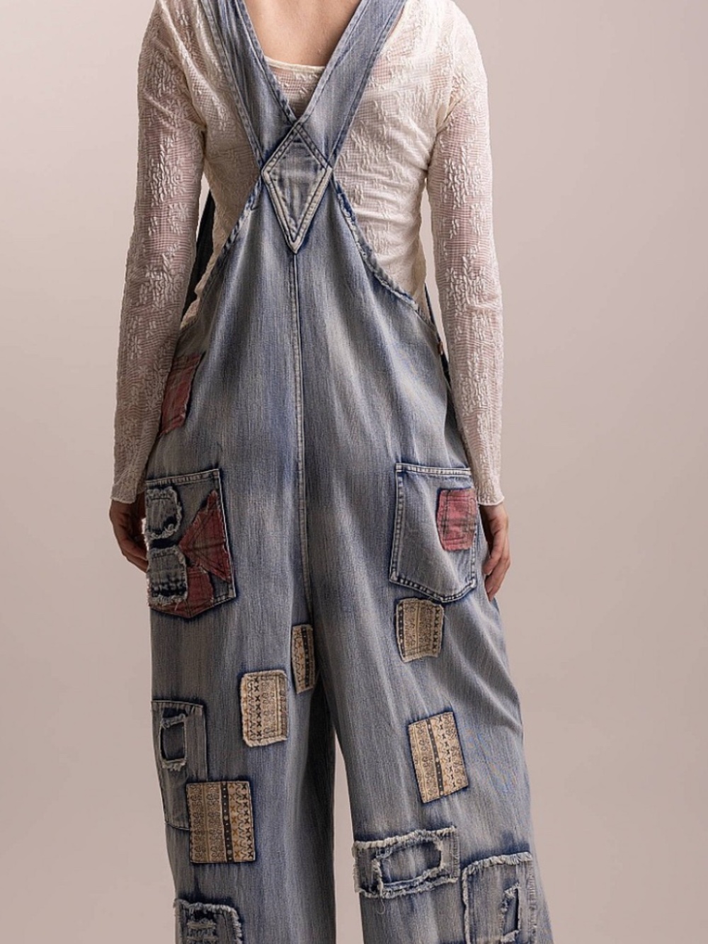 #1115 MULTI CONTRAST PACH MINERAL WASHED OVERALL - Picture 5 of 6